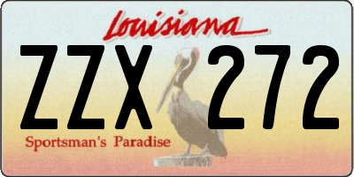 LA license plate ZZX272