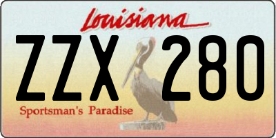 LA license plate ZZX280