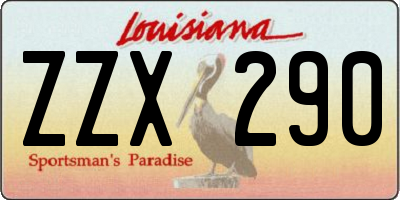 LA license plate ZZX290