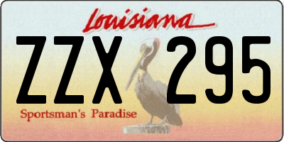 LA license plate ZZX295