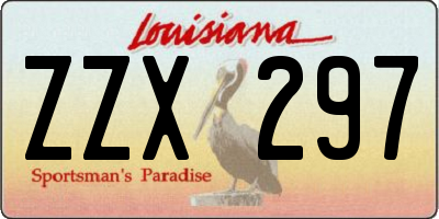 LA license plate ZZX297