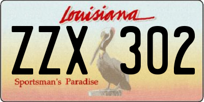 LA license plate ZZX302