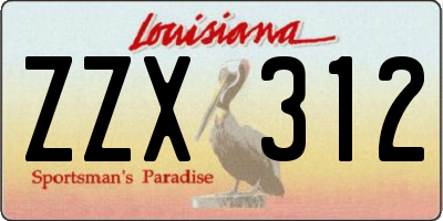 LA license plate ZZX312
