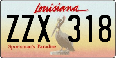 LA license plate ZZX318