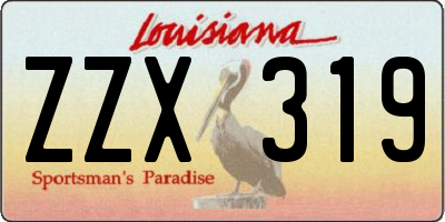 LA license plate ZZX319