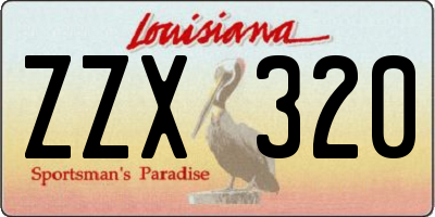 LA license plate ZZX320