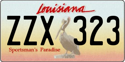 LA license plate ZZX323