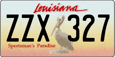 LA license plate ZZX327