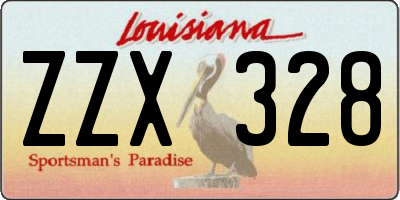 LA license plate ZZX328
