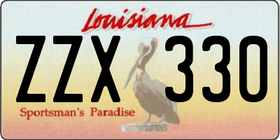 LA license plate ZZX330