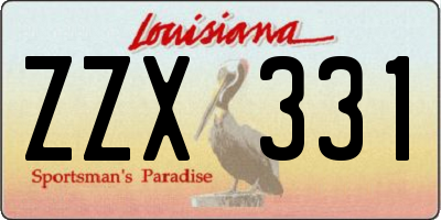 LA license plate ZZX331