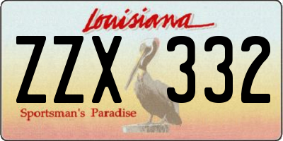 LA license plate ZZX332
