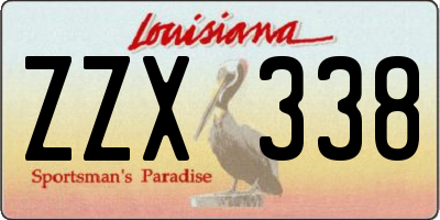 LA license plate ZZX338