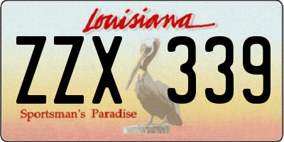LA license plate ZZX339