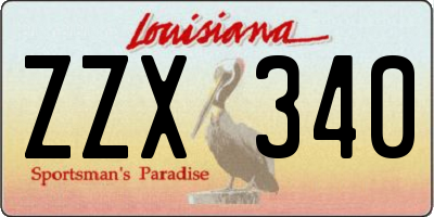 LA license plate ZZX340