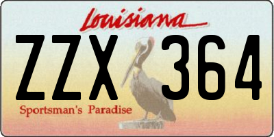 LA license plate ZZX364