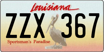 LA license plate ZZX367