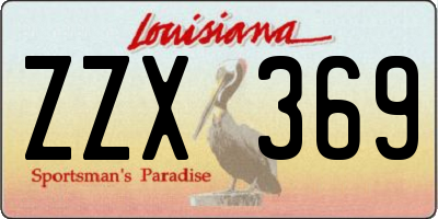 LA license plate ZZX369