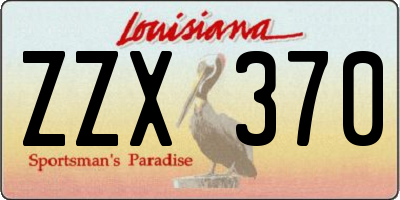 LA license plate ZZX370