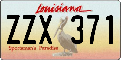 LA license plate ZZX371