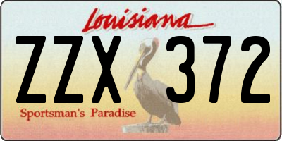 LA license plate ZZX372