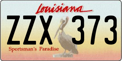 LA license plate ZZX373
