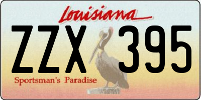 LA license plate ZZX395