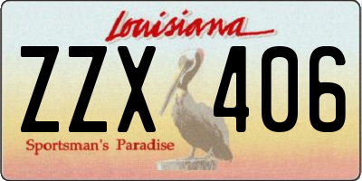 LA license plate ZZX406