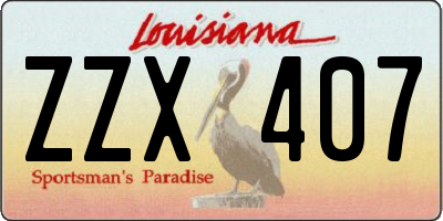 LA license plate ZZX407