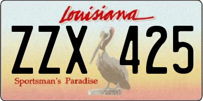 LA license plate ZZX425