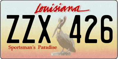 LA license plate ZZX426