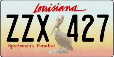 LA license plate ZZX427