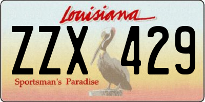 LA license plate ZZX429
