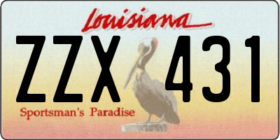 LA license plate ZZX431