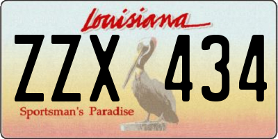 LA license plate ZZX434