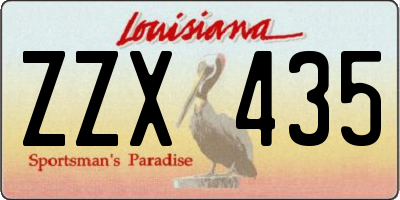 LA license plate ZZX435