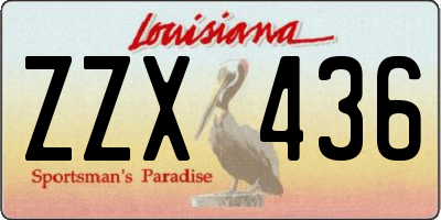 LA license plate ZZX436