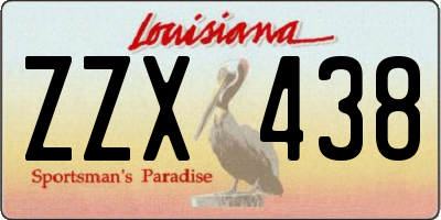 LA license plate ZZX438