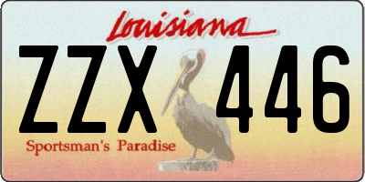 LA license plate ZZX446