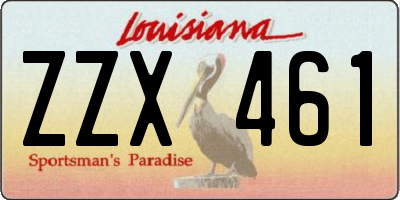 LA license plate ZZX461