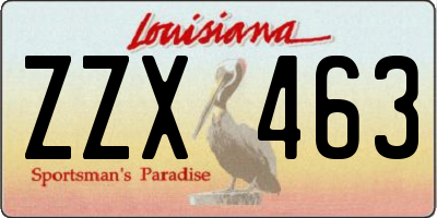 LA license plate ZZX463