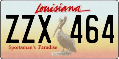 LA license plate ZZX464