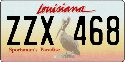 LA license plate ZZX468