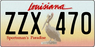 LA license plate ZZX470