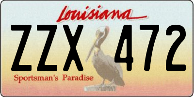 LA license plate ZZX472