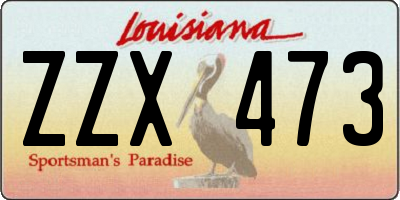 LA license plate ZZX473