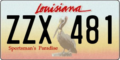 LA license plate ZZX481