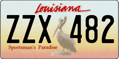 LA license plate ZZX482