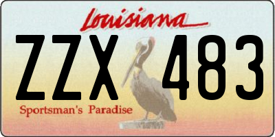 LA license plate ZZX483