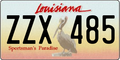 LA license plate ZZX485